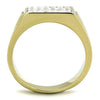 WildKlass Stainless Steel Ring IP Gold Men AAA Grade CZ Clear-WildKlass Jewelry