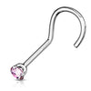 WildKlass Prong Set CZ Top 316L Surgical Steel Screw Type Nose Rings-WildKlass Jewelry