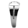 WildKlass Stainless Steel Ring High Polished (no Plating) Men AAA Grade CZ Clear-WildKlass Jewelry