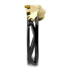WildKlass Stainless Steel Ring IP Gold+ IP Black Women-WildKlass Jewelry