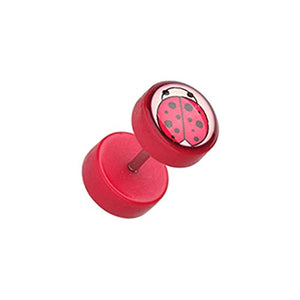 Precious Ladybug Acrylic WildKlass Fake Plug-WildKlass Jewelry