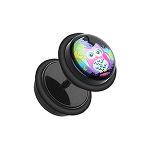 Midnight Owl Acrylic WildKlass Fake Plug with O-Rings-WildKlass Jewelry
