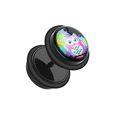 Midnight Owl Acrylic WildKlass Fake Plug with O-Rings-WildKlass Jewelry