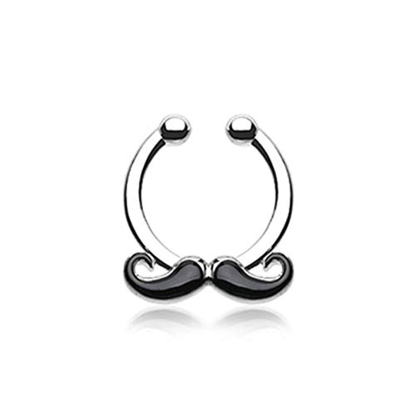 Classic Mustache WildKlass Fake Septum Clip-On Ring-WildKlass Jewelry