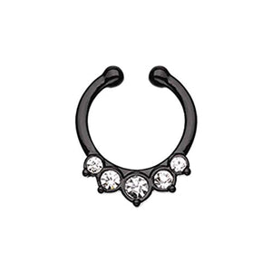 Colorline Multi-Gem Precia WildKlass Fake Septum Clip-On Ring-WildKlass Jewelry