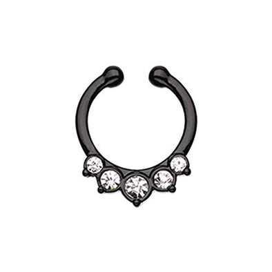 Colorline Multi-Gem Precia WildKlass Fake Septum Clip-On Ring-WildKlass Jewelry