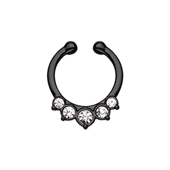 Colorline Multi-Gem Precia WildKlass Fake Septum Clip-On Ring-WildKlass Jewelry