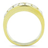 WildKlass Stainless Steel Anniversary Ring IP Gold Women Top Grade Crystal Clear-WildKlass Jewelry