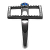 WildKlass Stainless Steel Ring IP Light Black (IP Gun) Women Top Grade Crystal Capri Blue-WildKlass Jewelry
