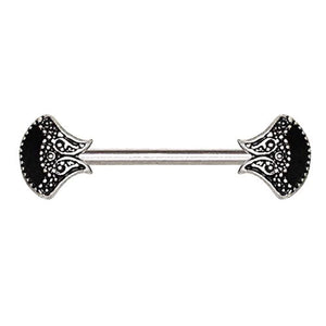 316L Stainless Steel Antique Fan WildKlass Nipple Bar-WildKlass Jewelry