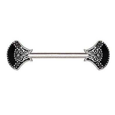 316L Stainless Steel Antique Fan WildKlass Nipple Bar-WildKlass Jewelry