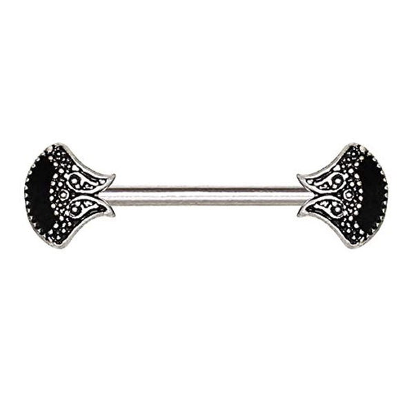 316L Stainless Steel Antique Fan WildKlass Nipple Bar-WildKlass Jewelry