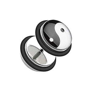 Ying Yang Steel WildKlass Fake Plug with O-Rings-WildKlass Jewelry