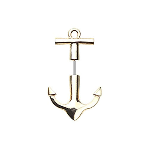 Golden Anchor WildKlass Fake Taper Earring-WildKlass Jewelry