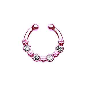 Colorline Elan Multi-Gem WildKlass Fake Septum Clip-On Ring-WildKlass Jewelry