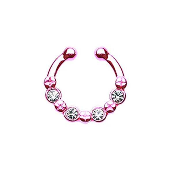 Colorline Elan Multi-Gem WildKlass Fake Septum Clip-On Ring-WildKlass Jewelry