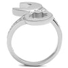 WildKlass Stainless Steel Ring High Polished Men AAA Grade CZ Clear-WildKlass Jewelry