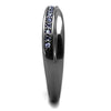 WildKlass Stainless Steel Ring IP Light Black (IP Gun) Women Top Grade Crystal Tanzanite-WildKlass Jewelry