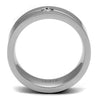 WildKlass Stainless Steel Ring High Polished Men AAA Grade CZ Clear-WildKlass Jewelry