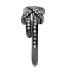 WildKlass Stainless Steel Ring IP Light Black (IP Gun) Women AAA Grade CZ Clear-WildKlass Jewelry