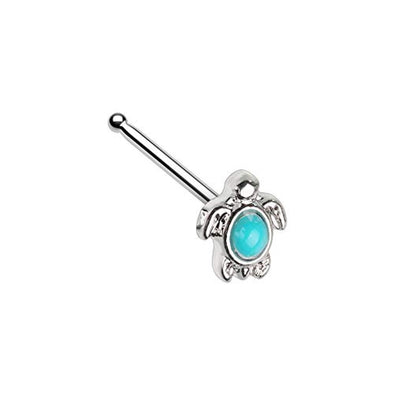 Turquoise Sea Turtle WildKlass Nose Stud Ring-WildKlass Jewelry