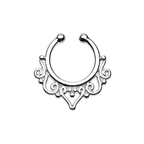Goddess Filigree WildKlass Fake Septum Clip-On Ring-WildKlass Jewelry