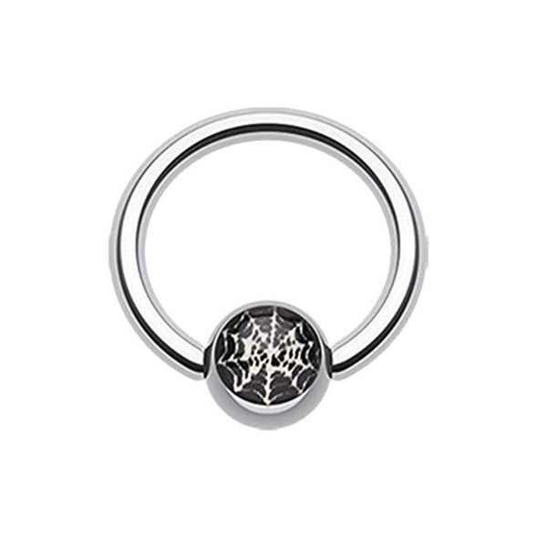 Spider Web Logo Ball Captive WildKlass Bead Ring-WildKlass Jewelry