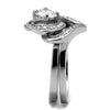 WildKlass Stainless Steel Ring High Polished Women AAA Grade CZ Clear-WildKlass Jewelry