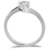 WildKlass Stainless Steel Ring High Polished Women AAA Grade CZ Clear-WildKlass Jewelry