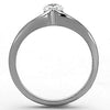 WildKlass Stainless Steel Solitaire Ring High Polished (no Plating) Women AAA Grade CZ Clear-WildKlass Jewelry