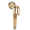 WildKlass Stainless Steel Ring IP Rose Gold Women with Crystal Clear on Top-WildKlass Jewelry