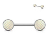 WildKlass Holographic Dragon Scale Set Ends 316L Surgical Steel Barbell Nipple Rings-WildKlass Jewelry