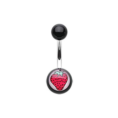 Strawberry Acrylic WildKlass Belly Button Ring-WildKlass Jewelry