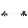 316L Stainless Steel Three Leaf WildKlass Nipple Bar-WildKlass Jewelry