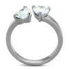 WildKlass Stainless Steel Ring High Polished (no Plating) Women AAA Grade CZ Clear-WildKlass Jewelry