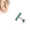 5 Opal Set 2mm x 10mm Bar 316L Surgical Steel WildKlass Cartilage/Tragus Barbell-WildKlass Jewelry