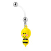 WildKlass Bumble bee Dangle Pregnancy Belly Rings Bioflex with 316L Surgical Steel Balls-WildKlass Jewelry