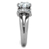 WildKlass Stainless Steel Ring High Polished (no Plating) Women AAA Grade CZ Clear-WildKlass Jewelry