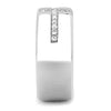WildKlass Stainless Steel Ring High Polished Men AAA Grade CZ Clear-WildKlass Jewelry