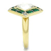 WildKlass Stainless Steel Ring IP Gold Women Synthetic Clear-WildKlass Jewelry