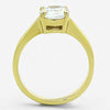 WildKlass Stainless Steel Solitaire Ring IP Gold Women AAA Grade CZ Clear-WildKlass Jewelry