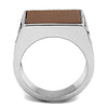 WildKlass Stainless Steel Ring High Polished Men Semi-Precious Siam-WildKlass Jewelry