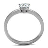 WildKlass Stainless Steel Ring High Polished Women AAA Grade CZ Clear-WildKlass Jewelry