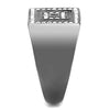 WildKlass Stainless Steel Ring IP Light Black (IP Gun) Men Top Grade Crystal Clear-WildKlass Jewelry