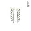 Pair of Seven Round Crystals Ascending WildKlass Ear Crawler/Ear Climber-WildKlass Jewelry