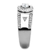 WildKlass Stainless Steel Ring High Polished (no Plating) Men AAA Grade CZ Clear-WildKlass Jewelry