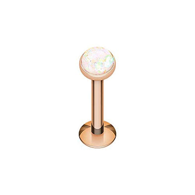 Rose Gold Opal Glitter Shower Dome WildKlass Steel Labret-WildKlass Jewelry