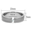 WildKlass Stainless Steel Ring High Polished Men AAA Grade CZ Clear-WildKlass Jewelry