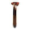 WildKlass Stainless Steel Ring IP Coffee Light Women Top Grade Crystal Orange-WildKlass Jewelry