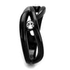 WildKlass Stainless Steel Ring IP Black Women Top Grade Crystal Clear-WildKlass Jewelry